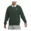 Nike Club Fleece Bushed Back Long Sleeve Polo Shirt 'green'