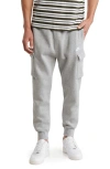 Nike Grey Fleece Sportswear Club Cargo Lounge Pants In Dark Grey Heather/ White