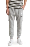 Nike Club Fleece Cargo Pocket Joggers In Dark Grey Heather/white