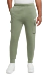 Nike Club Fleece Cargo Pocket Joggers In Oil Green/ Oil Green/ White