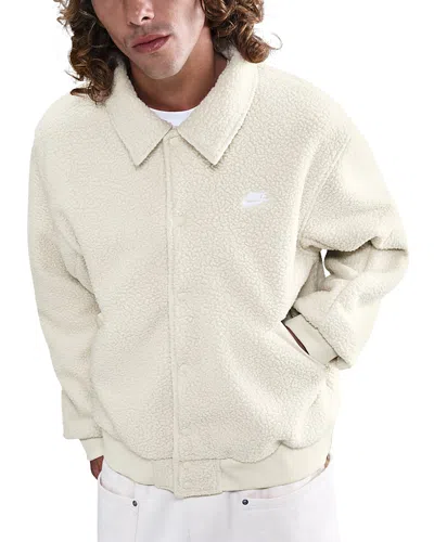 Nike Club Fleece Coaches Loose Fit Jacket In Neutral