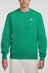 Nike Club Brushed Fleece Crewneck Sweatshirt In Green