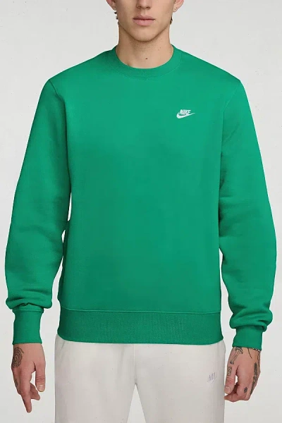 Nike Club Fleece Crew Neck Sweatshirt In Stadium Green, Men's At Urban Outfitters