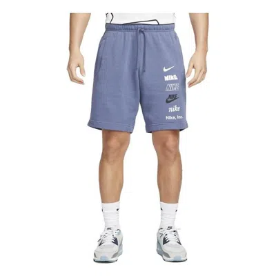 Nike Club Fleece French Terry Shorts 'blue'