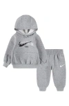 Nike Babies'  Club Fleece Hoodie & Joggers In Dark Grey Heather