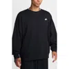 Nike Club Fleece Oversize Crewneck Sweatshirt In Black