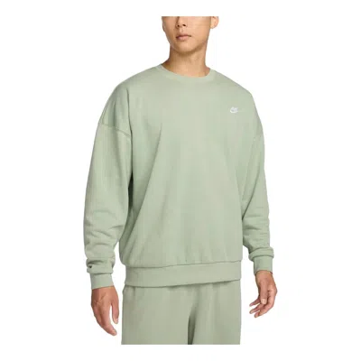 Nike Club Fleece Oversized French Terry Crewneck Sweatshirt Asia Sizing 'jade Horizon' In Green