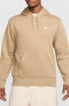 Nike Club Fleece Pullover Hoodie In Brown