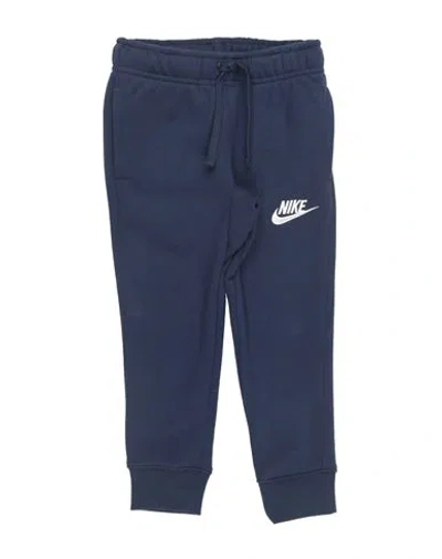 Nike Babies'  Club Fleece Rib Cuff Pant Toddler Boy Pants Navy Blue Size 7 Cotton, Polyester