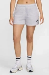 Nike Women's  Sportswear Club Fleece Mid-rise Shorts In Birch Heather/black