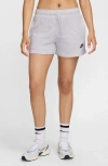 Nike Women's  Sportswear Club Fleece Mid-rise Shorts In Birch Heather/black