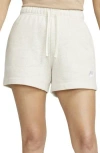 Nike Club Fleece Shorts In Oatmeal Heather/white