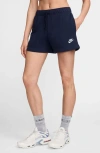 Nike Women's  Sportswear Club Fleece Mid-rise Shorts In Obsidian/white