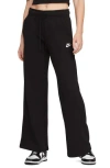Nike Women's  Sportswear Club Fleece Mid-rise Wide-leg Sweatpants In Black/white