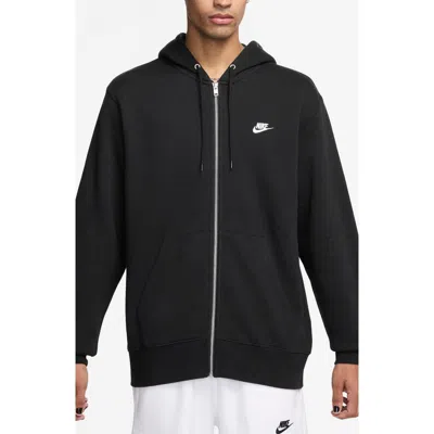 Nike Club Fleece Zip Hoodie In Black