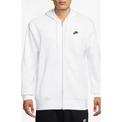 Nike Club Fleece Zip Hoodie In White