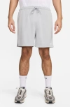 Nike Club Flow Mesh Athletic Shorts In Light Smoke Grey/white