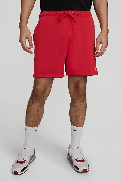 NIKE CLUB FLOW MESH SHORT IN UNIVERSITY RED, MEN'S AT URBAN OUTFITTERS