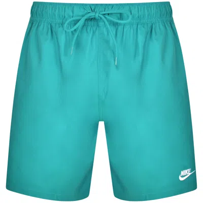 Nike Club Flow Swim Shorts Blue In Dusty Cactus/white
