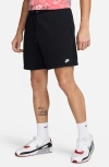 Nike Men's Club French Terry Flow Shorts In Black/ Black/ White