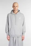 Nike Club Ft Oversized Hd Sweatshirt In Grey Cotton In Gray