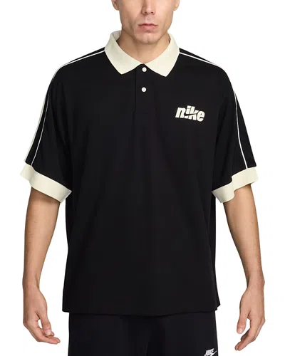 Nike Club Futbol Short Sleeve Polo Shirt In Black