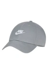 Nike Club Futura Wash Baseball Cap In Particle Grey/white