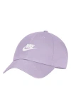 Nike Club Futura Wash Baseball Cap In Violet Mist/white