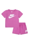 Nike Club Graphic T-shirt & Shorts Set In Purple
