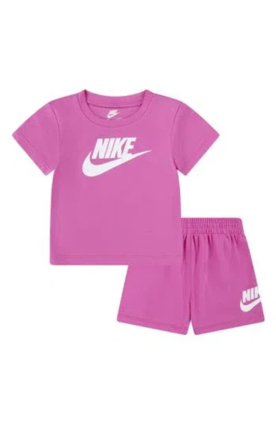 Nike Babies'  Club Graphic T-shirt & Shorts Set In Purple
