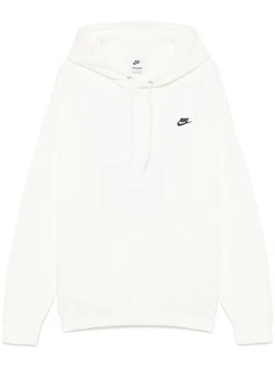 Nike Club Fleece Pullover Hoodie In White