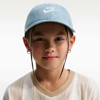 Nike Club Kids' Unstructured Denim Cap In Blue