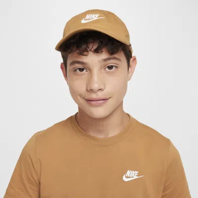 Nike Club Kids' Unstructured Futura Wash Cap In Brown
