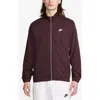 Nike Club Knit Jacket In Burgundy Crush/white