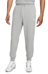 Nike Sportswear Club Tapered Logo-embroidered Cotton-jersey Sweatpants In Dk Grey Heather/white
