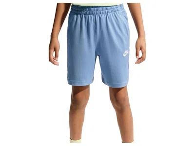 Nike Club Knit Shorts 6 Lbr (little Kids/big Kids) Kid's Shorts Work Blue/white: Sm (7-8 Big Kids) 6