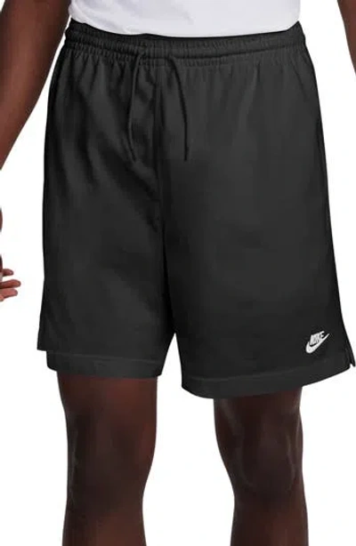 Nike Club Knit Shorts In Black/white