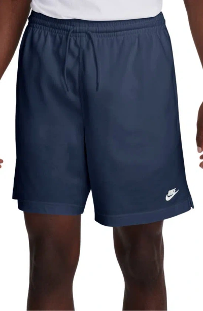 Nike Club Knit Shorts In Midnight Navy/ White