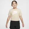 Nike Sportswear Big Kids' (girls') Cropped T-shirt In Brown