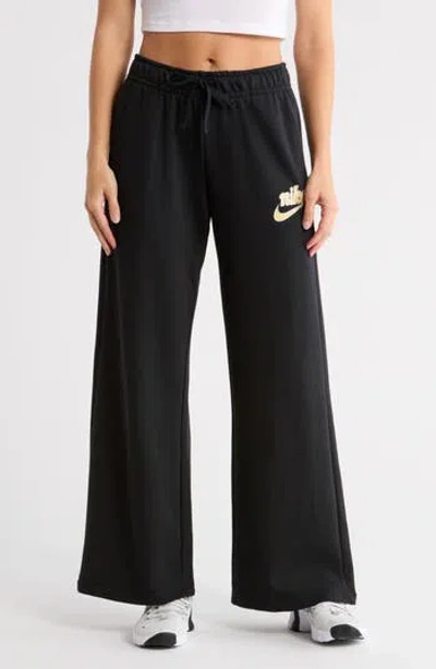 Nike Club Logo Fleece Pants In Black