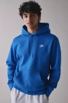 Nike Club Logo Fleece Pullover Hoodie Sweatshirt In Game Royal, Men's At Urban Outfitters