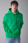 Nike Club Logo Fleece Pullover Hoodie Sweatshirt In Stadium Green, Men's At Urban Outfitters