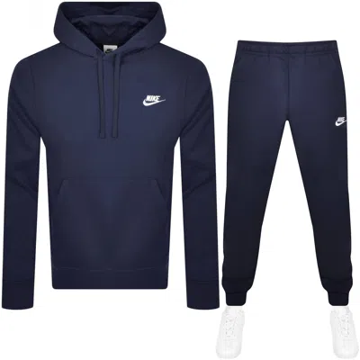 Nike Club Logo Tracksuit Navy In Blue