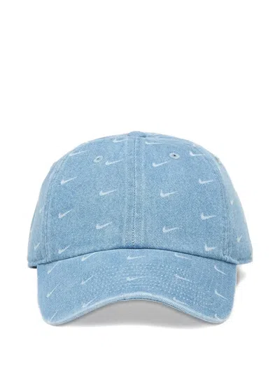 Nike Club Logo-print Denim Cap In Blue