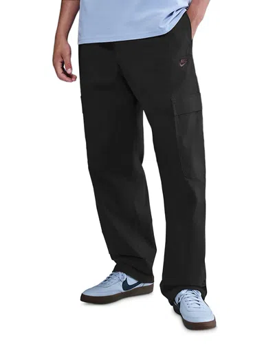 Nike Club Loose Fit Woven Cargo Pants In Black
