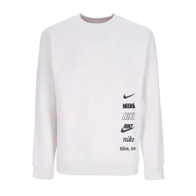 Nike Club Men's Crewneck Sweatshirt + Mlogo Brushed-back Crewneck Phantom In White