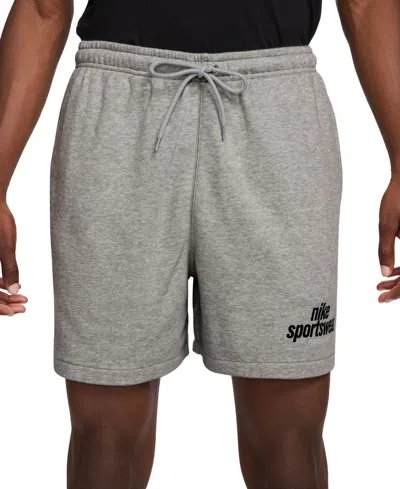 Nike Club Men's French Terry Flow Shorts In Dk Grey Heather,lt Smoke Grey,black