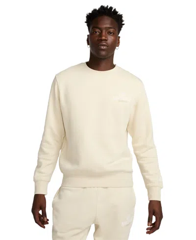 Nike Club Men's Futura Long Sleeve Crewneck Sweatshirt In Ltkaki,sai