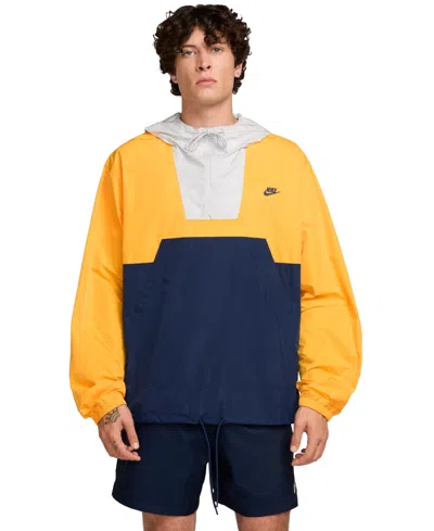 Nike Club Men's Marina Quarter-zip Colorblocked Anorak Jacket In Multi