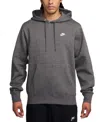 Nike Club Fleece Mens Long Sleeve Fleece Active Hoodie In Gray